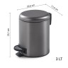 Мусорное ведро с педалью Gedy Potty 3209(81) оружейная сталь (3л)