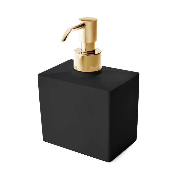 Дозатор для жидкого мыла настольный 3SC Mood Black MN01DAGD черный-золото 24к
