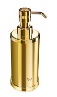 Дозатор для жидкого мыла настольный Windisch Starlight Round 90504O золото-хрусталь