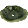 Раковина-чаша Bronze De Luxe LEAF на столешницу 2427 зеленая