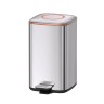 Ведро с микролифтом 12 л JAVA S-888-12L матовый хром