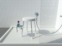 Стул для ванной с держателем душевой лейки и полочкой Primanova APOLLO M-KV37-01