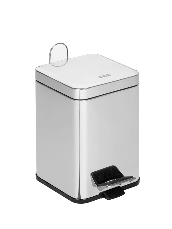 Ведро для мусора с педалью квадратное Mediclinics PP1206C хром (6л)