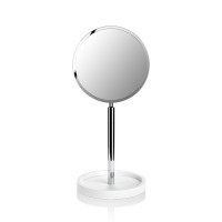 Зеркало косметическое настольное на подставке (х4) Decor Walther Stone 0972454 хром-белое