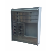 Шкаф-аптечка с жалюзийной шторкой Primanova M-09207 серый