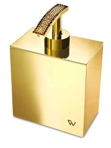 Дозатор для жидкого мыла настольный Windisch Starlight Square 90511O золото-хрусталь