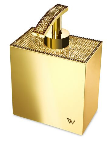 Дозатор для жидкого мыла настольный Windisch Starlight Square 90512O золото-хрусталь