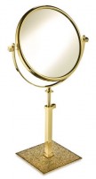 Зеркало косметическое настольное двустороннее Windisch Starlight Square 99535O 2X золото-хрусталь