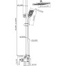 Душевая система с изливом Sanartec S103727BK черная