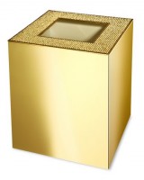 Корзина для мусора с ободком Windisch Starlight Square 89157O золото-хрусталь